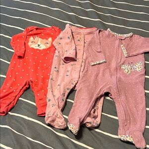 Adorable Kids One Piece Sleeper Set - Pink and Purple